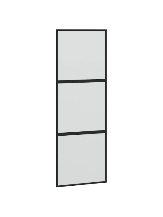 liukuovi laitteistosarjalla musta 76x205 cm karkaistu lasi