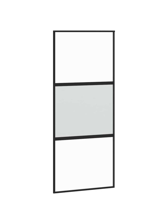 liukuovi laitteistosarjalla musta 90x205 cm karkaistu lasi