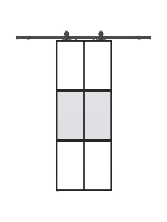 liukuovi laitteistosarjalla musta 76x205 cm karkaistu lasi