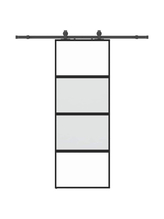 liukuovi laitteistosarjalla musta 76x205 cm karkaistu lasi