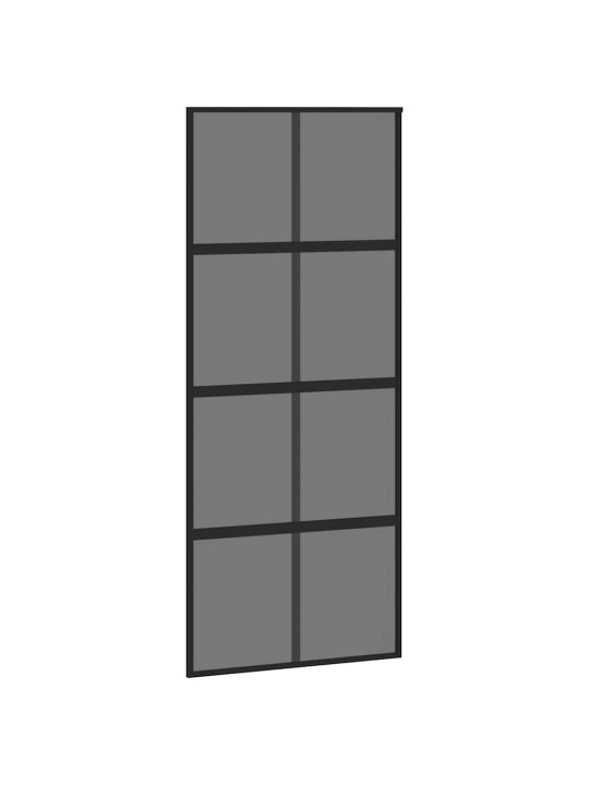 liukuovi laitteistosarjalla musta 90x205 cm karkaistu lasi