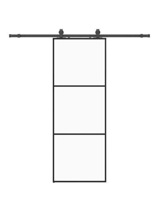 Liukuovi asennustarvikkeilla musta 76x205 cm ESG lasi