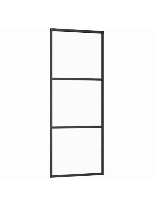 Liukuovi asennustarvikkeilla musta 76x205 cm ESG lasi