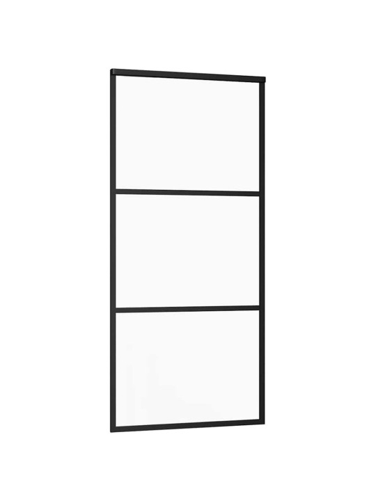 Liukuovi asennustarvikkeilla musta 90x205 cm ESG lasi