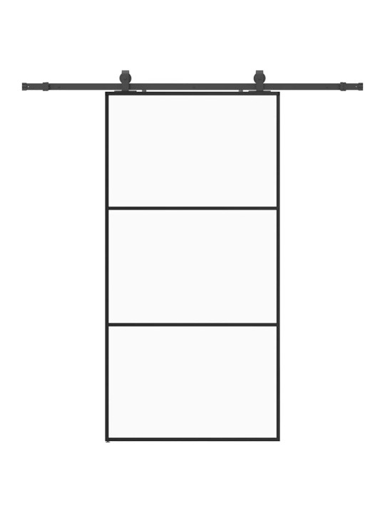liukuovi laitteistosarjalla musta 102x205 cm ESG lasi