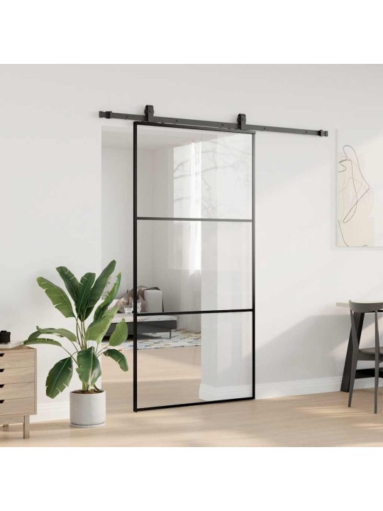 liukuovi laitteistosarjalla musta 102x205 cm ESG lasi