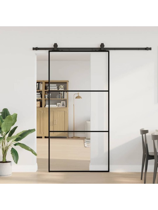 liukuovi laitteistosarjalla musta 102x205 cm ESG lasi