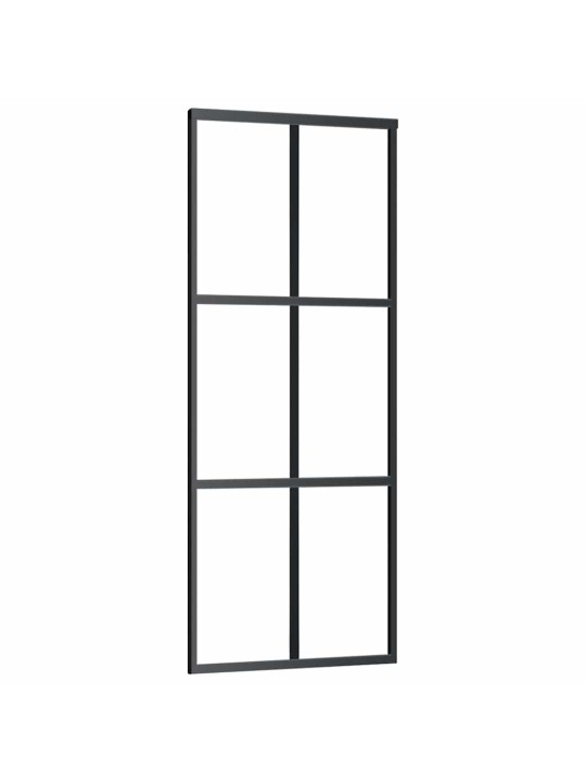 Liukuovi asennustarvikkeilla musta 76x205 cm ESG lasi