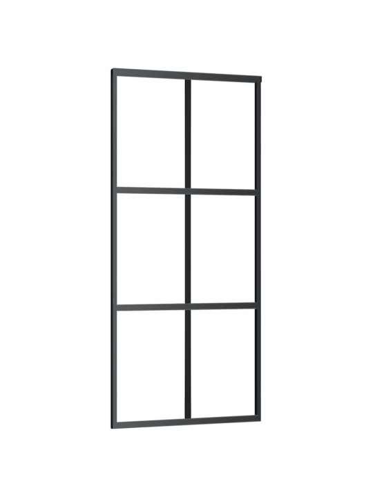 Liukuovi asennustarvikkeilla musta 90x205 cm ESG lasi