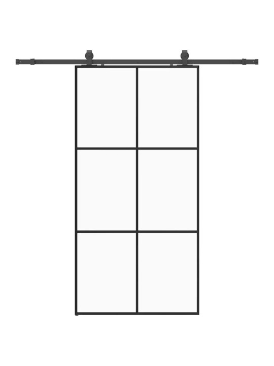 liukuovi laitteistosarjalla musta 102x205 cm ESG lasi