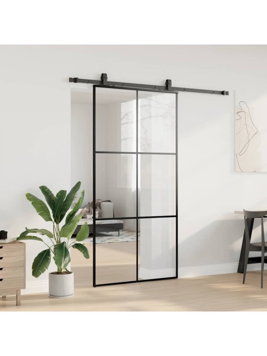liukuovi laitteistosarjalla musta 102x205 cm ESG lasi