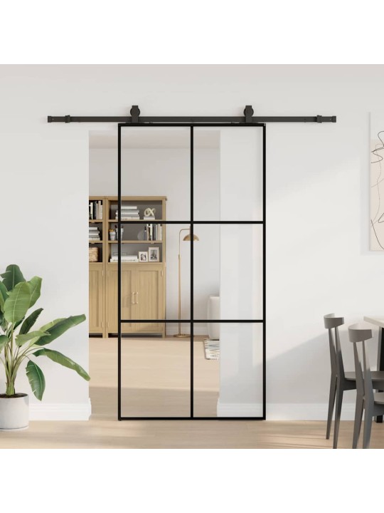 liukuovi laitteistosarjalla musta 102x205 cm ESG lasi