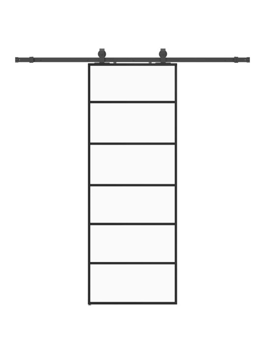 Liukuovi asennustarvikkeilla musta 76x205 cm ESG lasi