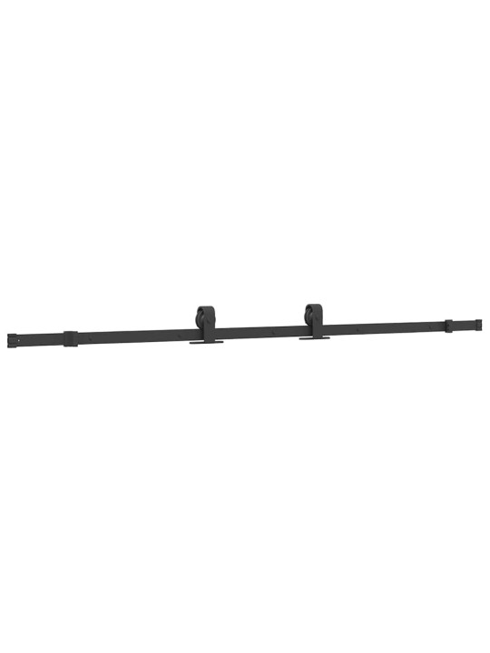 Liukuovi asennustarvikkeilla musta 76x205 cm ESG lasi