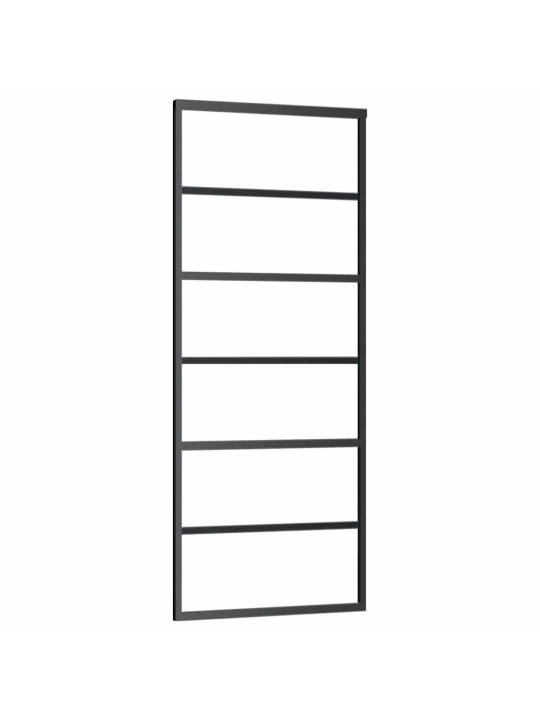 Liukuovi asennustarvikkeilla musta 76x205 cm ESG lasi