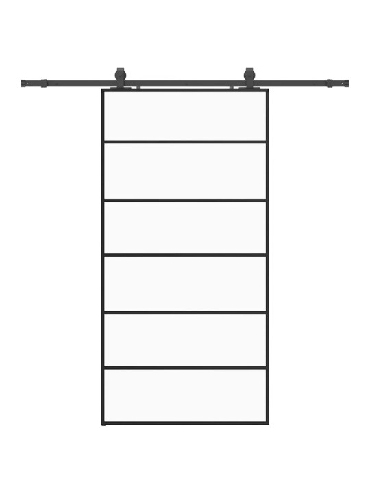 liukuovi laitteistosarjalla musta 102x205 cm ESG lasi