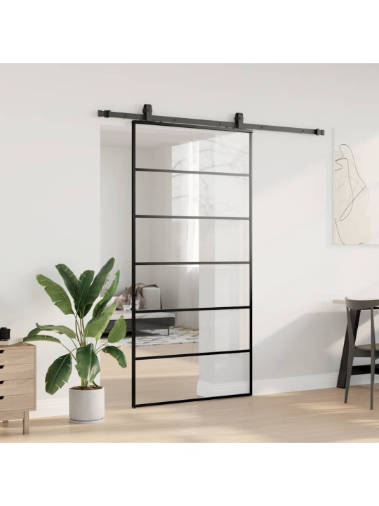 liukuovi laitteistosarjalla musta 102x205 cm ESG lasi