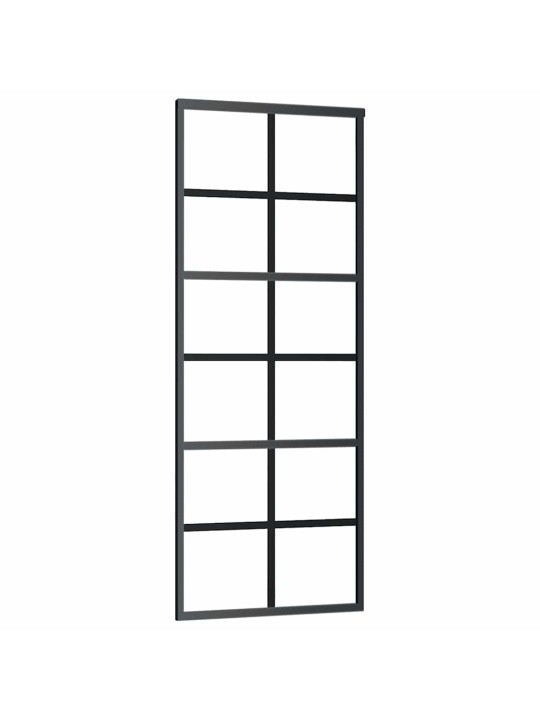 Liukuovi asennustarvikkeilla musta 76x205 cm ESG lasi