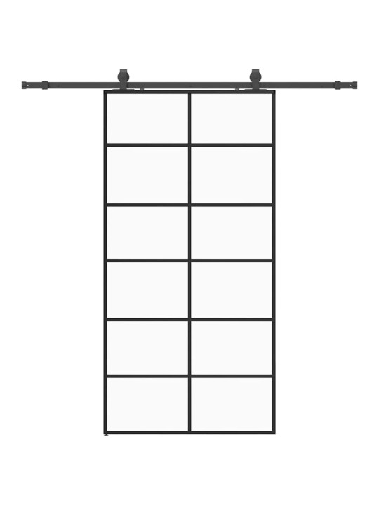 liukuovi laitteistosarjalla musta 102x205 cm ESG lasi