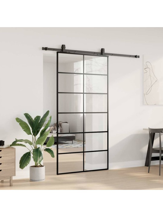 liukuovi laitteistosarjalla musta 102x205 cm ESG lasi