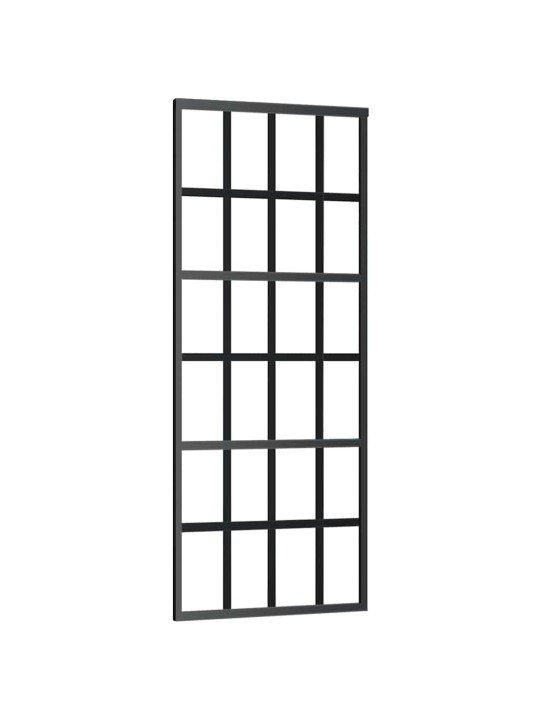 Liukuovi asennustarvikkeilla musta 76x205 cm ESG lasi