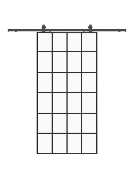 liukuovi laitteistosarjalla musta 102x205 cm ESG lasi