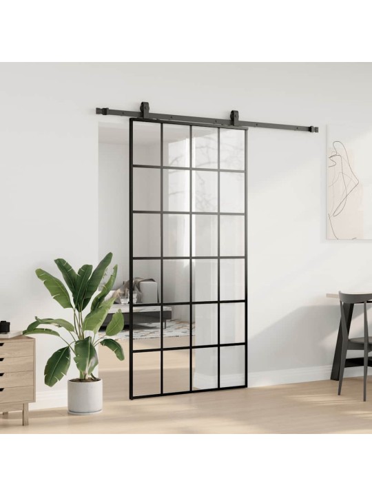 liukuovi laitteistosarjalla musta 102x205 cm ESG lasi