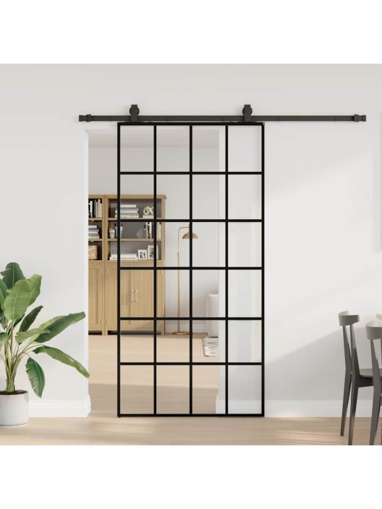 liukuovi laitteistosarjalla musta 102x205 cm ESG lasi