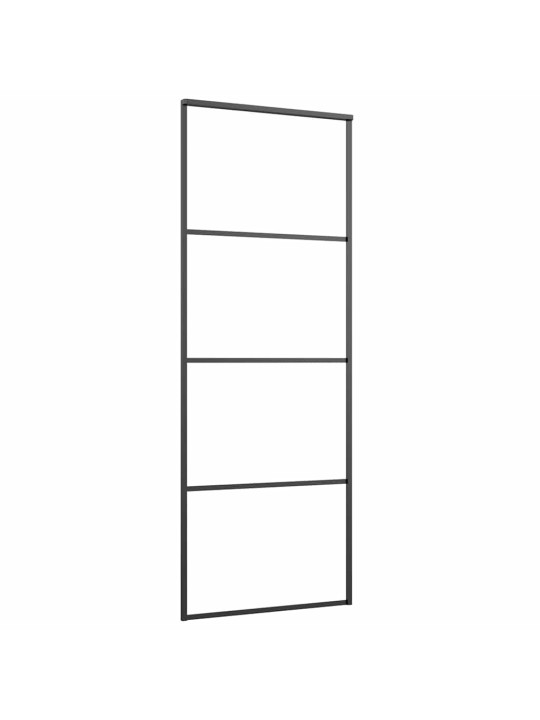 Liukuovi asennustarvikkeilla musta 76x205 cm ESG lasi