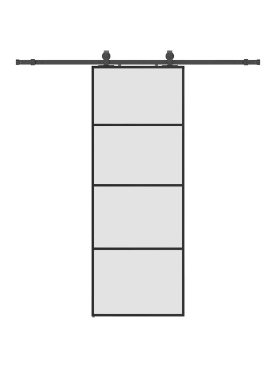 Liukuovi asennustarvikkeilla musta 76x205 cm ESG lasi