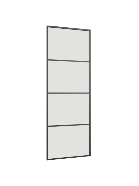 Liukuovi asennustarvikkeilla musta 76x205 cm ESG lasi