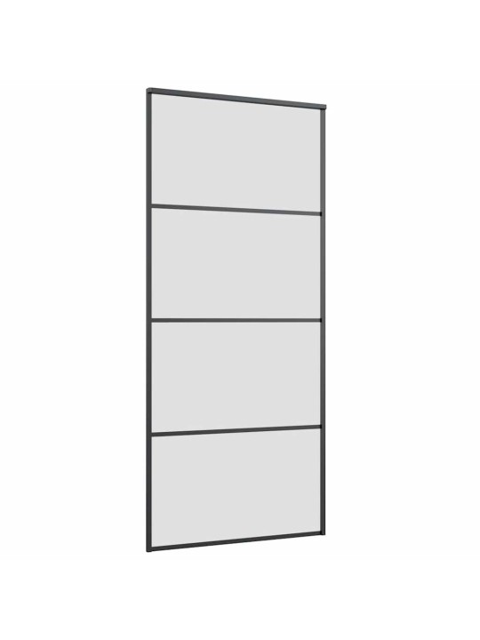 Liukuovi asennustarvikkeilla musta 90x205 cm ESG lasi