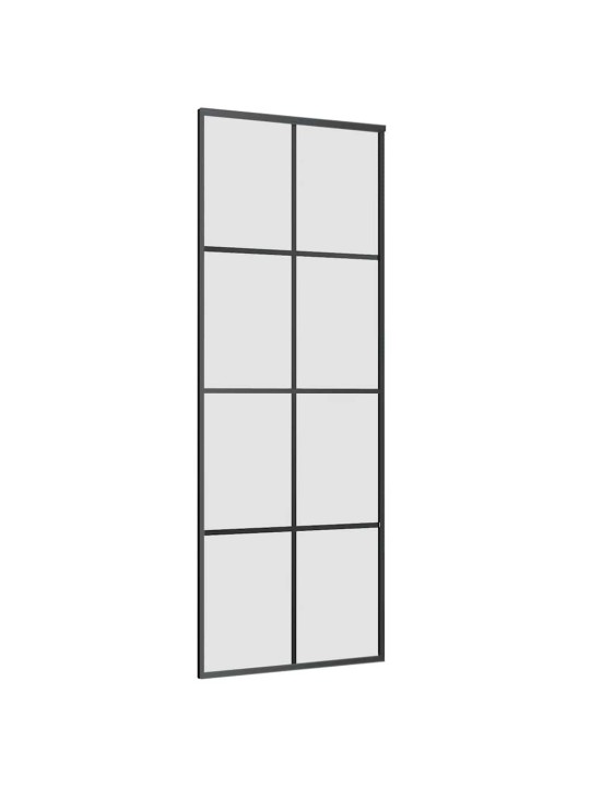 Liukuovi asennustarvikkeilla musta 76x205 cm ESG lasi