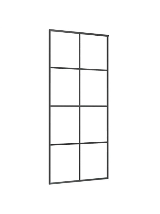 Liukuovi asennustarvikkeilla musta 90x205 cm ESG lasi