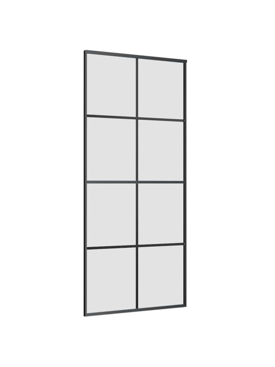 Liukuovi asennustarvikkeilla musta 90x205 cm ESG lasi