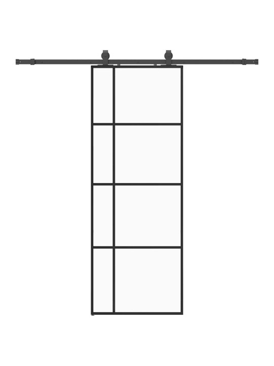 Liukuovi asennustarvikkeilla musta 76x205 cm ESG lasi