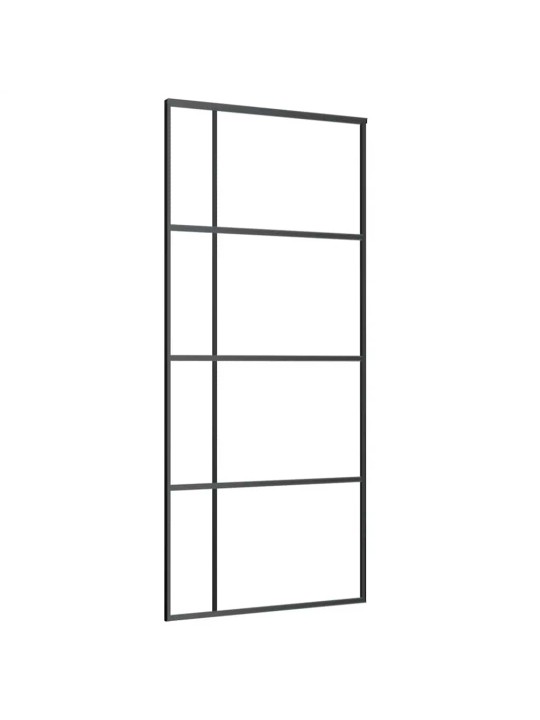 Liukuovi asennustarvikkeilla musta 90x205 cm ESG lasi