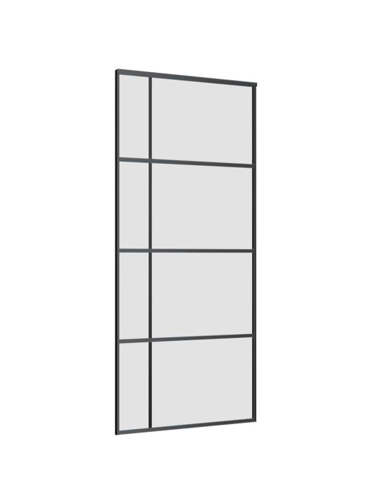 Liukuovi asennustarvikkeilla musta 90x205 cm ESG lasi