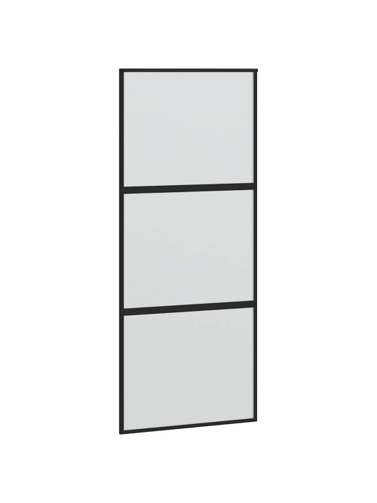 liukuovi laitteistosarjalla musta 90x205 cm karkaistu lasi