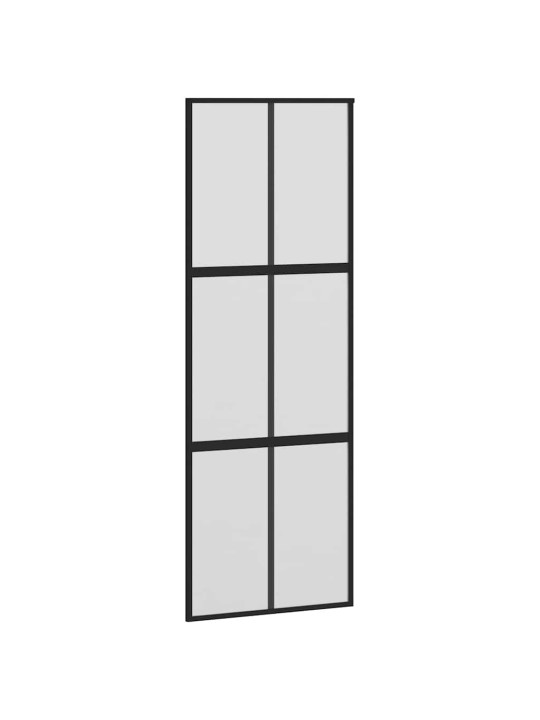 liukuovi laitteistosarjalla musta 76x205 cm karkaistu lasi