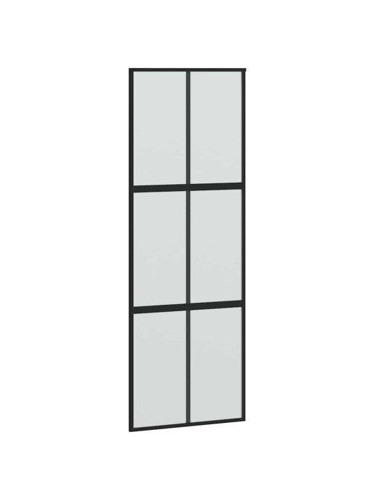 liukuovi laitteistosarjalla musta 90x205 cm karkaistu lasi
