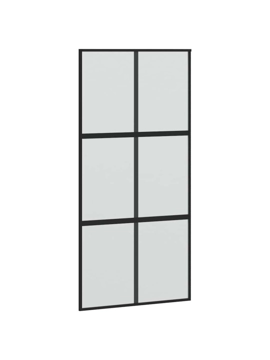 liukuovi laitteistosarjalla musta 102,5x205 cm karkaistu lasi