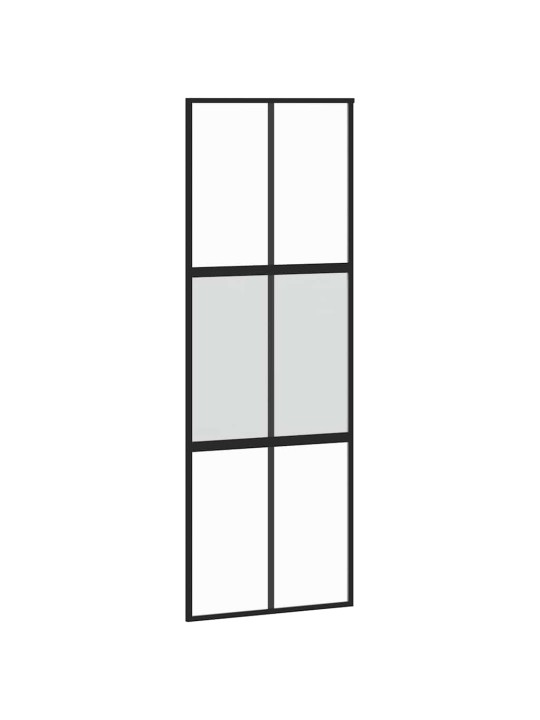 liukuovi laitteistosarjalla musta 76x205 cm karkaistu lasi