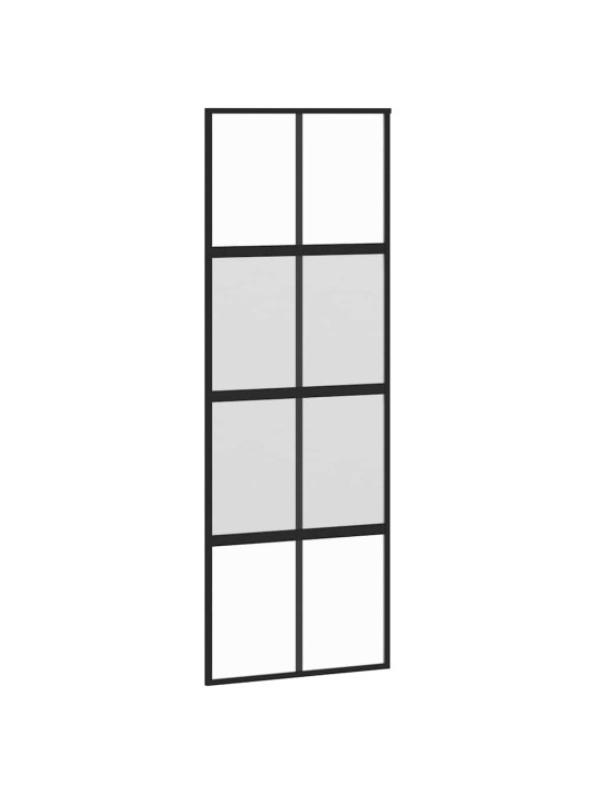 liukuovi laitteistosarjalla musta 76x205 cm karkaistu lasi