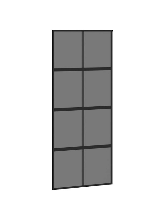 liukuovi laitteistosarjalla musta 90x205 cm karkaistu lasi