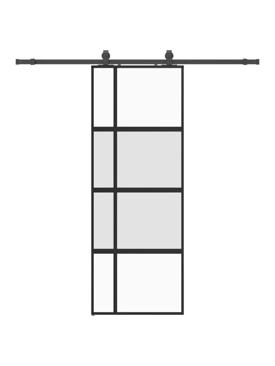 liukuovi laitteistosarjalla musta 76x205 cm karkaistu lasi