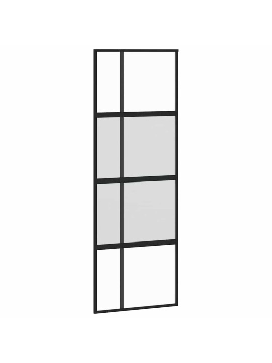 liukuovi laitteistosarjalla musta 76x205 cm karkaistu lasi