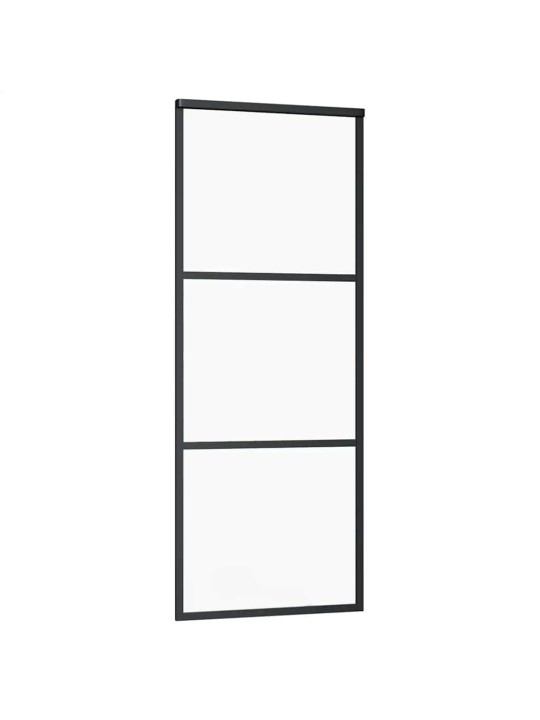 Liukuovi asennustarvikkeilla musta 76x205 cm ESG lasi