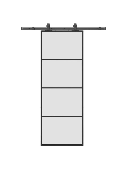 Liukuovi asennustarvikkeilla musta 76x205 cm ESG lasi