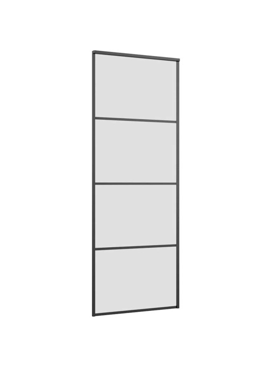 Liukuovi asennustarvikkeilla musta 76x205 cm ESG lasi